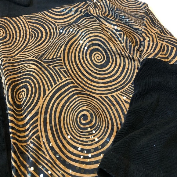 Vintage 70s Kokomo Black Brown Swirl Jacket Size Medium - Picture 3 of 6